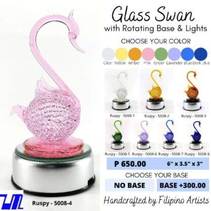 Swan Glass Figurines Home Decor Accents Anniversary Decoration 8 Colors