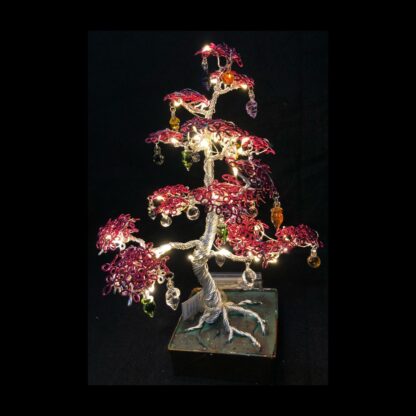 Tree Lamp Fairy Light LED for Desk with Glass Ornaments