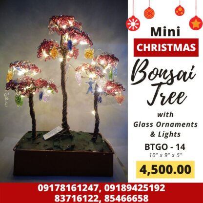 Three Tree Lamp Fairy Light Bedroom Decor with Glass Ornaments - Image 5