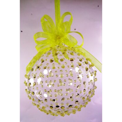 Set of 6pc Colored Dotted Corona Glass Christmas Ball Ornaments in 2.5”, 3”, 3.5”, 4” with Organza R