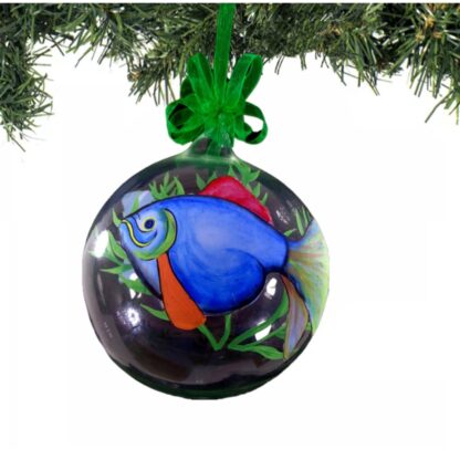 6pcs Nature Inspired Glass Christmas Balls Big Size 5 inches Handpainted Decorations