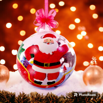 Santa Claus Handpainted Glass Christmas Balls Ornaments Decor 12cm