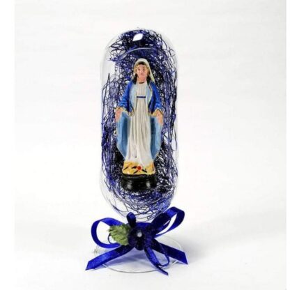 Virgin Mary Statue Religious Figurines Home Decor Display in Glass Dome