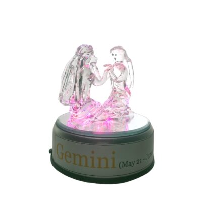 Gemini Twins Zodiac Sign Glass Figurine Horoscope Collection - Image 4