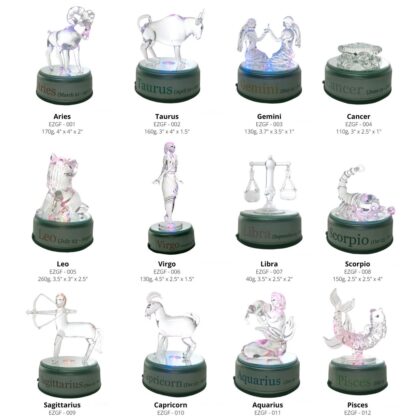 Gemini Twins Zodiac Sign Glass Figurine Horoscope Collection - Image 8