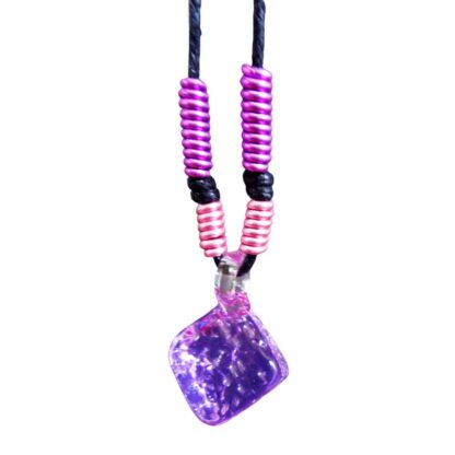 Liman Glass Dice Glass Pendant, Alum Wire Accent Necklace - Image 3