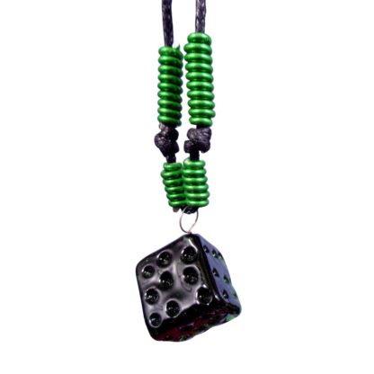 Liman Glass Dice Glass Pendant, Alum Wire Accent Necklace - Image 5