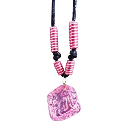 Liman Glass Dice Glass Pendant, Alum Wire Accent Necklace - Image 6