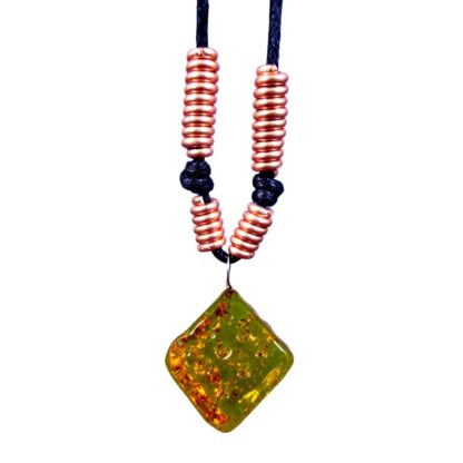 Liman Glass Dice Glass Pendant, Alum Wire Accent Necklace - Image 8