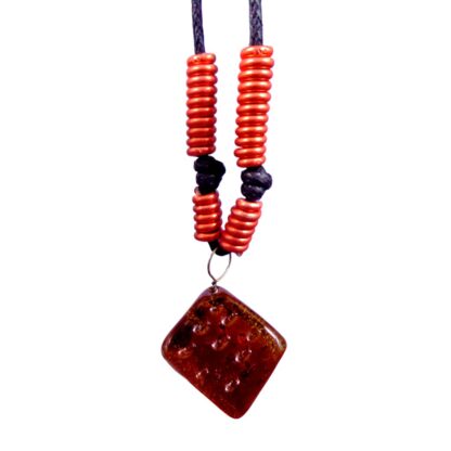 Liman Glass Dice Glass Pendant, Alum Wire Accent Necklace - Image 9