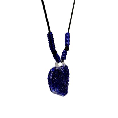 Liman Glass Heart Crochet Slant Glass Pendant, Alum Wire Accent Necklace - Image 7