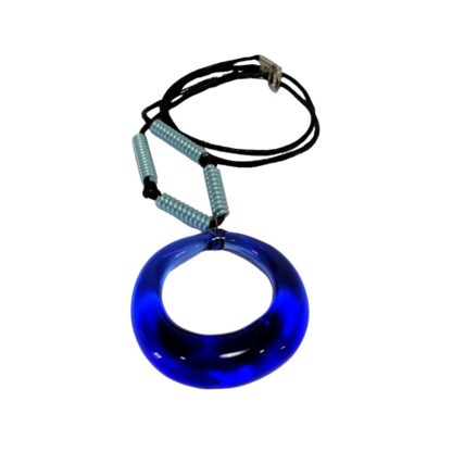 Liman Glass Ring Glass Pendant with Alum Wire Accent Necklace