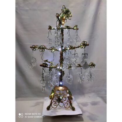 Glass Fruit Hanging Ornaments in Wire Tree Tabletop Home Decor