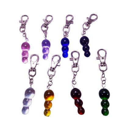 3 Ball Key Holder Glass Ring Chain Keychain Fashion Artisan - Image 2