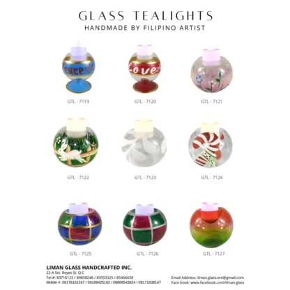 6pc Set Handpainted Glass Tealight Candle Holder Christmas Sock GTL 7110 - Image 4