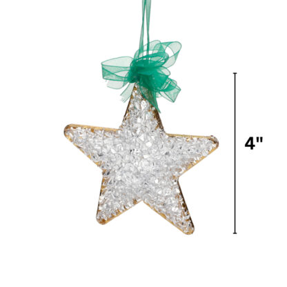 Christmas Star Ornaments Crochet Glass with Gold Lining Christmas Decor - Image 6