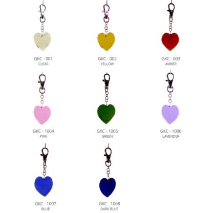 Pink Glass Heart Bag Charm Keychain Key Ring - Image 6