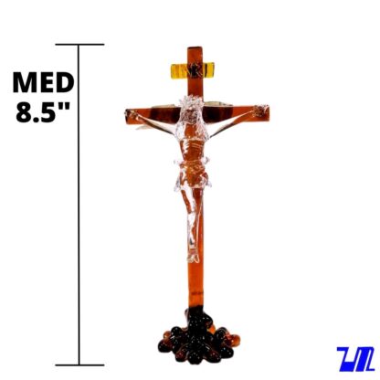 Glass Crucifix with Stand for Altar Big Religious Figurines - Image 4