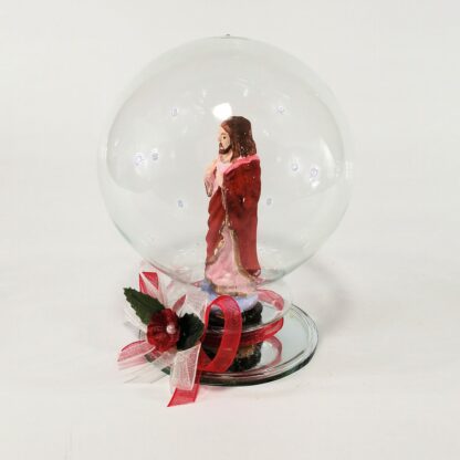 Saint Statue Religious Figurines Home Decor Accents in Glass Ball 4" - Image 2