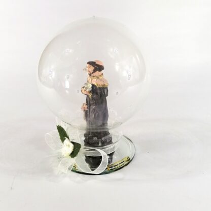 Saint Statue Religious Figurines Home Decor Accents in Glass Ball 4" - Image 7