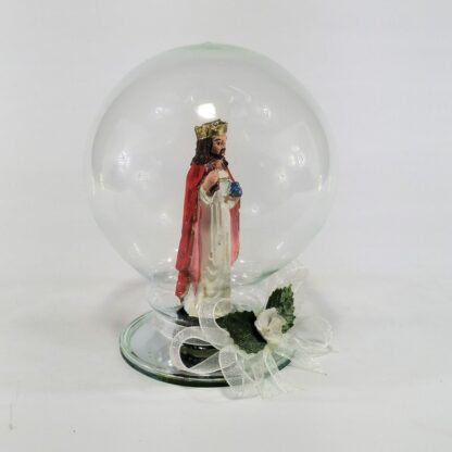 Sacred Heart of Jesus Statue Religious Figurines Home Decor Accents in Glass Ball 4" - Image 2