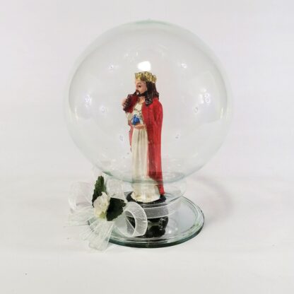 Sacred Heart of Jesus Statue Religious Figurines Home Decor Accents in Glass Ball 4" - Image 3