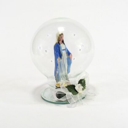 Mama Mary Religious Figurines Home Decor Display in Glass Ball 4" - Image 2