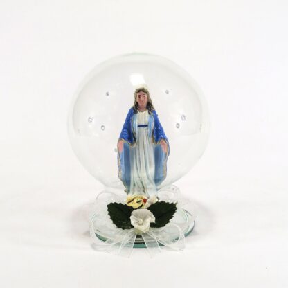 Mama Mary Religious Figurines Home Decor Display in Glass Ball 4" - Image 4