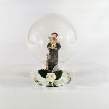 Saint Anthony De Padua Religious Figurines Home Decor Accents in Glass Ball 4" - Image 2