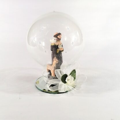 Saint Anthony De Padua Religious Figurines Home Decor Accents in Glass Ball 4" - Image 3