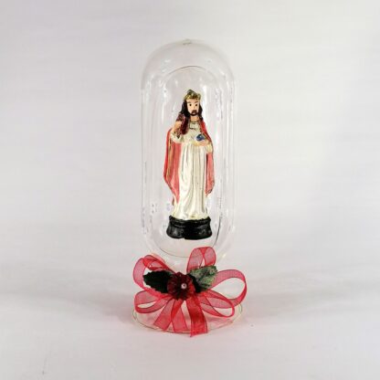 Saint Statue Religious Figurines Home Decor Accents in Glass Dome 7" - Image 2