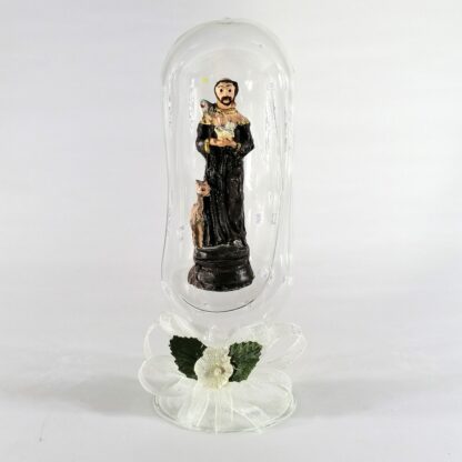 Saint Statue Religious Figurines Home Decor Accents in Glass Dome 7" - Image 6