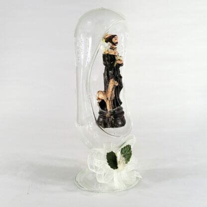 Saint Anthony De Padua Religious Figurines Home Decor Accents in Glass Dome 7" - Image 3