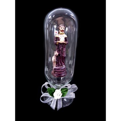 Saint Anthony De Padua Religious Figurines Home Decor Accents in Glass Dome 7"