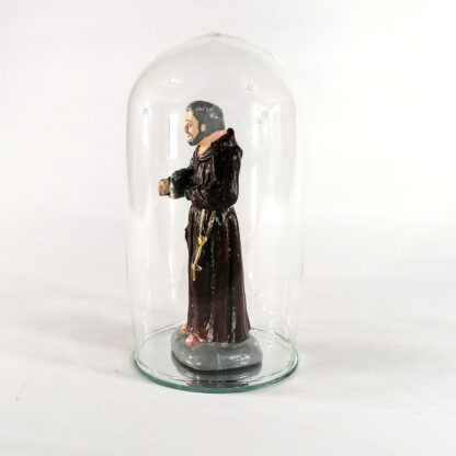 Padre Pio Religious Figurines Home Decor Display in Double Glass Dome Base 5" - Image 4