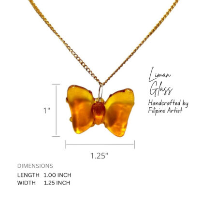 Liman Glass Mini Butterfly Pendant in 18k Gold Necklace for Women with Box - Image 6